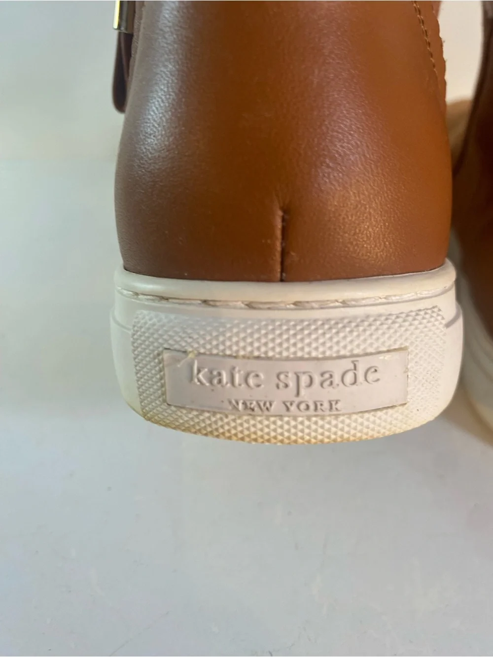 Kate Spade Harper Gingerbread Suede Winter Sneakers Plush White Faux Fur Lining